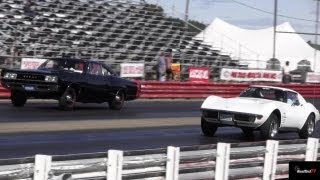 Very Rare 426 Hemi Super Bee vs 454 LS6 Corvette  14 mile Drag Race  Road Test TV® [upl. by Eibob]