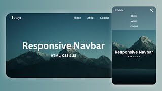 How To Create a Responsive Navbar Using HTML CSS amp JS  Step By Step Tutorial [upl. by Zulema]