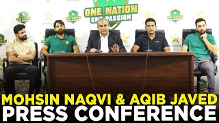 PCB Chairman Mohsin Naqvi and Member Selection Committee Aqib Javed Press Conference  PCB  MA2A [upl. by Carri]