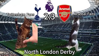 CAT MEMES FOOTBALL  Tottenham Hotspurs 2  3 Arsenal  EPL 2324 Highlights l North London Derby [upl. by Annaoj893]