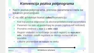 Arhitektura Računara  Prezentacije  06 Potprogrami [upl. by Eillo]