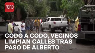 Vecinos en Santa Catarina NL se Apoyan y Limpian Calles tras el Paso de Alberto [upl. by Mahmud764]