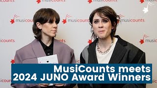 MusiCounts Meets 2024 JUNO Award Winners [upl. by Nirot]