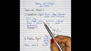 Types Of Tags in HTML  Empty Tag in HTML  Container Tag in HTML  shorts html youtubeshorts [upl. by Llenrahs851]