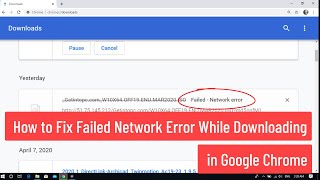 How to Fix Failed Network Error While Downloading in Google Chrome [upl. by Haizek]