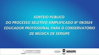 Sorteio Público do Processo Seletivo Simplificado nº 092024 Educador Profissional para o CMSE [upl. by Minsat737]