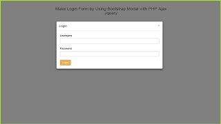 Make Login Form by Using Bootstrap Modal with PHP Ajax Jquery [upl. by Ahsillek]