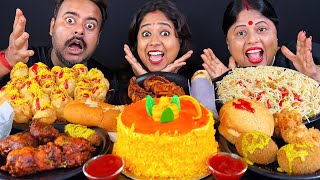 Indian Street Food Challenge  Fuchka Chicken Chow Mein Cake Burger Momo Egg Roll [upl. by Ilatfen861]