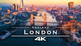 London England 🇬🇧  by drone 4K [upl. by Ahsuatan]