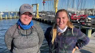 Anna Wiatrowski and Riley Kloc talk about light wind racing in Annapolis [upl. by Naesad940]