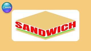 Wordmark Logo Canva Tutorial  Typographic Logo for Sandwich Restaurant [upl. by Siegel]