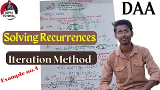 Iteration Method Example 1  Solving Recurrences  DesignandanalysisofAlgorithm [upl. by Modie]