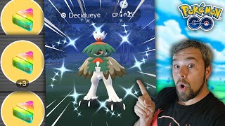 Shiny Hisuian Decidueye Raid Day So many XL Rare Candies Pokémon GO [upl. by Eran144]