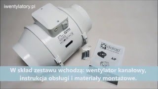 Wentylator osiowy kanałowy Dalap AP podłączenie elektryczne [upl. by Eelirem]