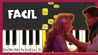 VEO EN TI LA LUZ  ENREDADOS  PIANO TUTORIAL  PIANO FÁCIL CON NOTAS [upl. by Ahsimin]