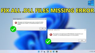 quotHow to Fix All DLL Files Missing Error In Windows 1087 100 Worksquot [upl. by Rebak902]