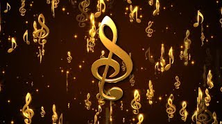 Golden Music Note  animated motion Background loops  HD Free Downlode [upl. by Conger]