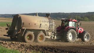 Gülle Fahren mit IHC Case Puma CVX 230 und diverse Gülle Fässer mit 18000 bis 20000 Liter Inhalt von [upl. by Bik86]