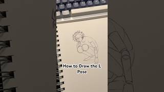 How to Draw The L Lawliet Pose l llawliet deathnote pose drawing tutorial howtodraw fyp [upl. by Devlen]