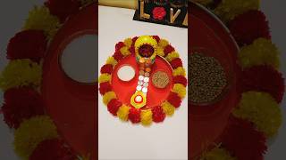 Thali decoration for diwali diy thalidecorationideas homedecorideas pujathali [upl. by Aspia]