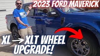 2023 Ford Maverick Hybrid  XL to XLT Wheel Upgrade and MPG Test [upl. by Nnyleuqaj]