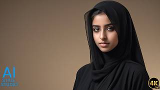 4K AI Art Lookbook Video of Arabian AI Girl ｜ A Saudi AI Girl in a Beautiful Black Abaya [upl. by Hanavas797]