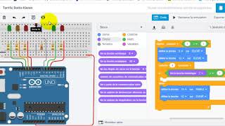 Tinkercad  TP feu tricolore avec appel piéton  Programmation [upl. by Dnalrag346]