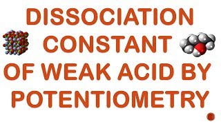 DISSOCIATION CONSTANT OF WEAK ACID BY EMF MEASUREMENT [upl. by Jain]