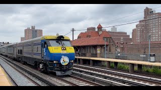 MTA LIRR Kawasaki C3 BiLevel Hamptons Cannonball Express Train Passing Forest Hills 08042023 [upl. by Ariaes]