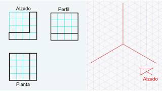 Cómo dibujar en perspectiva isométrica a partir de las vistas 002 [upl. by Ciro262]