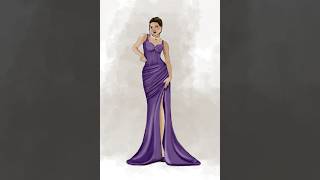 Satin dress Fashion Illustration on photoshop photoshop fashion digitalart [upl. by Floro992]