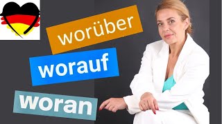 Предложное управление немецких глаголов Worauf Wofür Woran Verben mit Präpositionen [upl. by Inaj]