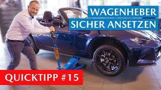 Wagenheber bei Mazda richtig ansetzen amp sicher beim Räderwechsel anheben  Quicktipp 15 [upl. by Middleton]