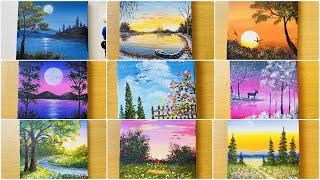 10 Amazing paintings ideas  Acrylic Painting for Beginners [upl. by Arliene791]