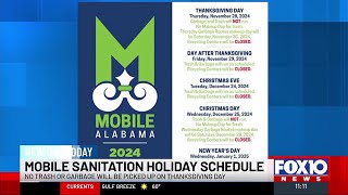 City of Mobile posts holiday trash and garbage pickup schedule [upl. by Marcela]