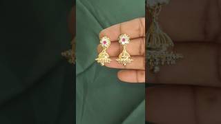 Detachable stone jhumkas ❤️ 140shipping 9095906204 onlinejewellary sale shorts [upl. by Awjan745]