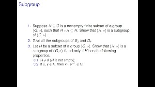 Algebra  Subgroup of a group Subgroups of the symmetric group S3 and the dihedral group D4 [upl. by Wardieu]