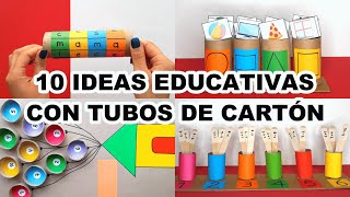 10 IDEAS EDUCATIVAS GENIALES CON TUBOS DE CARTÓN  IDEAS CON RECICLAJE [upl. by Borchers354]