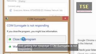 COM Surrogate dllhostexe is not responding Windows 81  WiFi properties Not Responding [upl. by Ennoryt]