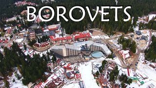 Borovets  Flying around the ski slopes of the famous ski resort drone 4k [upl. by Ellocin]