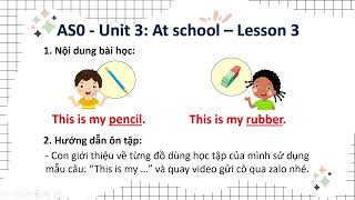 ACADEMY STARS STARTER  UNIT 3 AT SCHOOL  LESSON 3 [upl. by Marna]