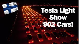 Finlands Tesla Light Show  902 Teslas European Record Finnish Remix [upl. by Bond]