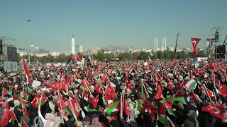 Turquie  grand rassemblement en soutien aux Palestiniens à Istanbul  AFP Images [upl. by Mariele]