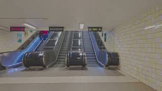 Sweden Stockholm Skanstull Subway Station 2X escalator [upl. by Ahcire]