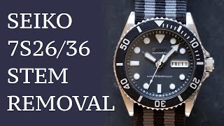 Seiko 7S26 amp 7S36 watches How to remove the stem amp crown [upl. by Adamson]