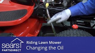 Changing the Oil in a Riding Lawn Mower [upl. by Yrovi12]