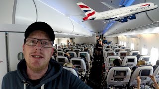 Flying the British Airways Airbus A380 London to Boston in Economy Class [upl. by Gnilhsa]