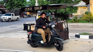 Cafe Vlog Mini coffee shop Lambretta x300 barista modify equipment Staresso sp300 Air lid pump 4K [upl. by Eniroc]