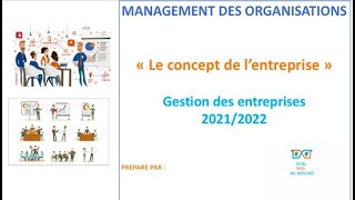 Management des organisations quotLe concept de l’entreprisequot OFPPT [upl. by Clari]