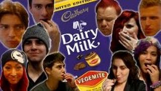 VEGEMITE CHOCOLATE  YOUTUBER REACTIONS [upl. by Nnylrac501]